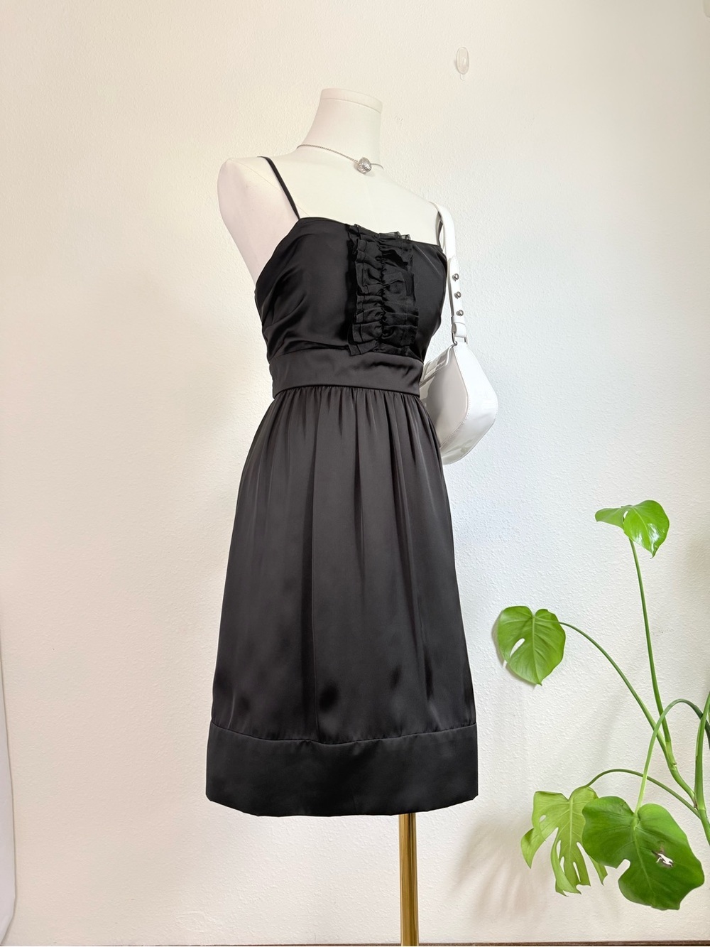 Y2K BCBG Paris Bubble Hem Little Black Dress Feminine Evening Wear Party - Picture 2 of 7